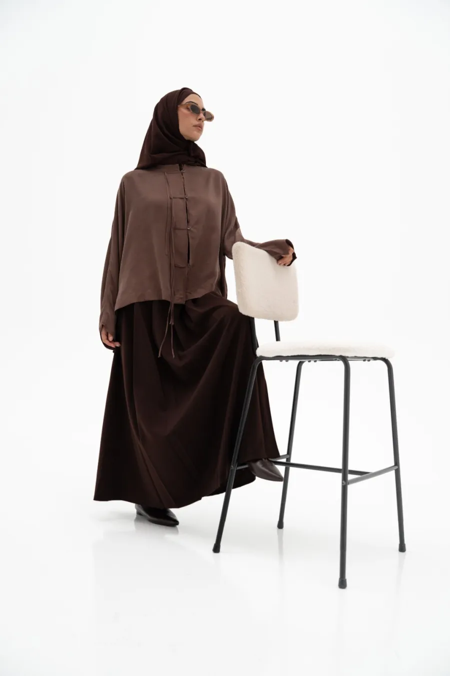 Professional abaya fashion photoshoot by Lumora Studio in UAE
