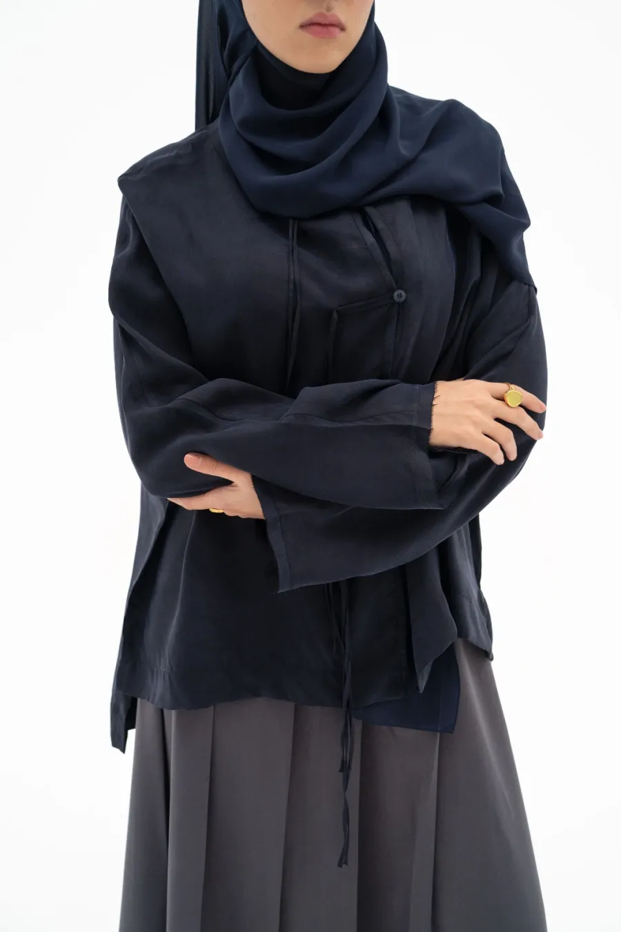 Professional abaya fashion photoshoot by Lumora Studio in UAE