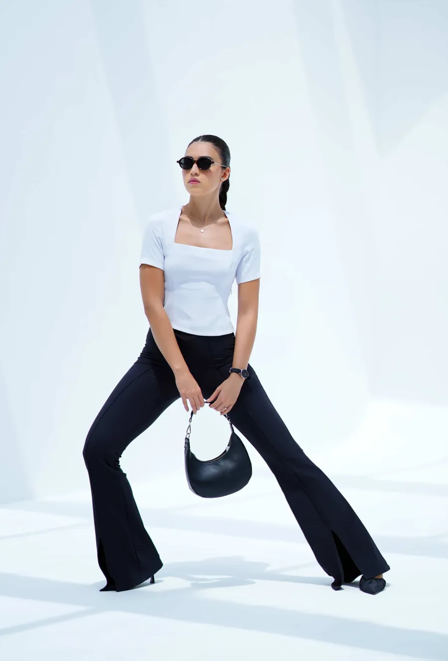 Professional model photography session by Lumora Studio in Ajman, UAE.